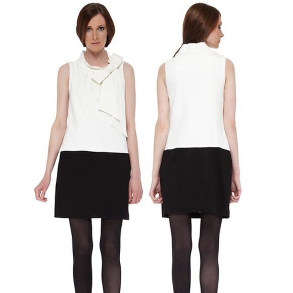 Milly New York Colorblock Dress White/Black Medium VIntage - Picture 1 of 4